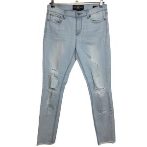 LUCKY BRAND Ava Skinny Distressed Light Wash Jeans   27